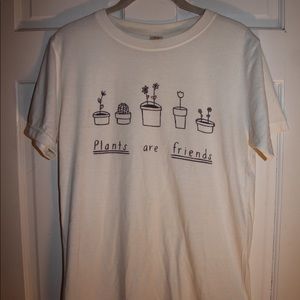 “Plants are friends” white t-shirt